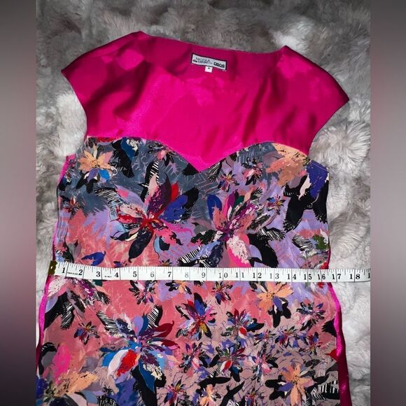 NICOLA DE MAIN Sleeveless Floral Shift Dress Cocktail Wedding Size 8 - Picture 6 of 12